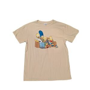 The Simpsons Two Sided Embroidered Front Graphic T-Shirt Pristine Large